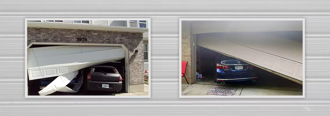 Repair Commercial Garage Door Got Hit By A Car in Bolton, Ontario